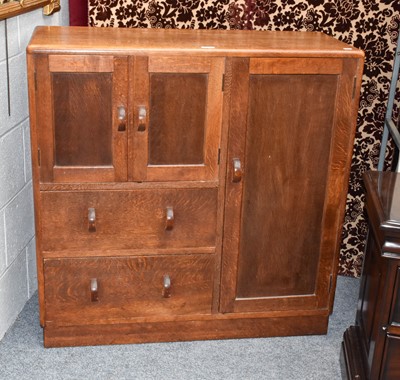 Lot 1144 - An Art Deco Style Oak Cabinet, 99cm by 40cm by...