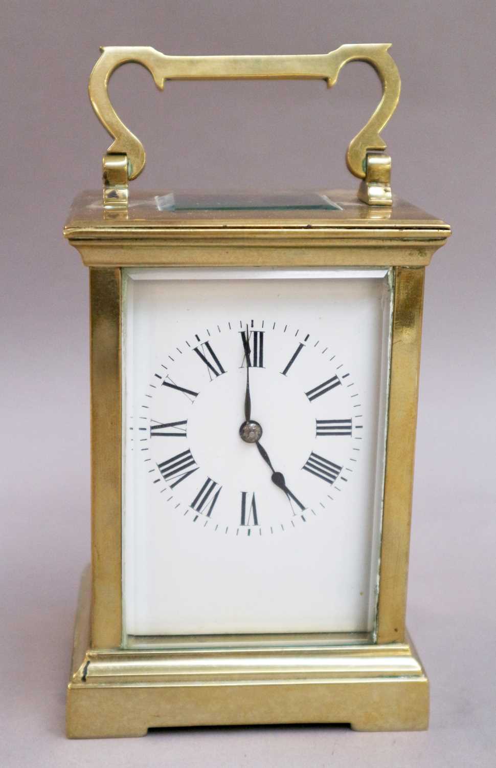 Lot 272 - A Brass Carriage Timepiece, circa 1900, single...