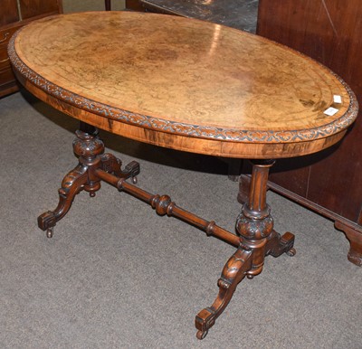 Lot 1248 - A 19th Century Oval Burr Walnut Centre Table,...