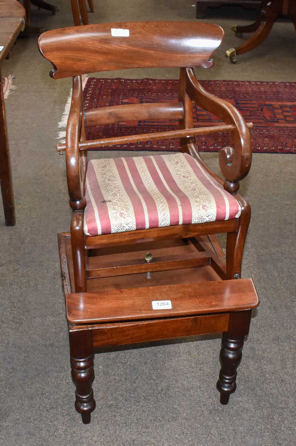 Lot 1264 A Victorian Mahogany Childs Chair on Stand
