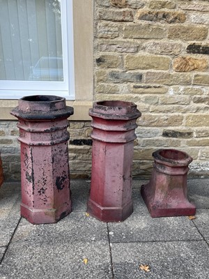 Lot 1149 - Two Victorian Red Glazed Chimney Pots, of...