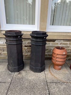 Lot 1150 - Two Victorian Brown-Glazed Chimney Pots, of...