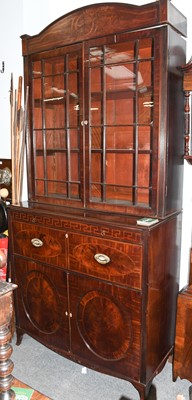 Lot 1238 - A George III Mahogany Secretaire Bookcase,...