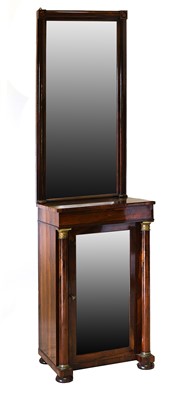 Lot 464 - A Regency Rosewood Pier Glass and Cabinet,...