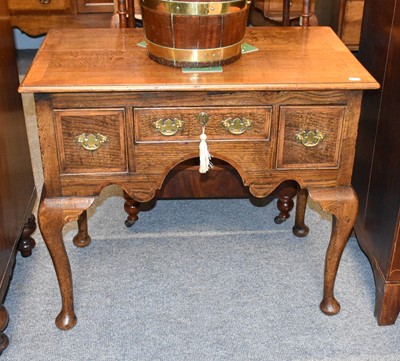 Lot 1369 - A Crossbanded Oak and Mahogany Lowboy, 80cm by...