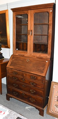 Lot 1234 - A George III Fruitwood Bureau Bookcase,...