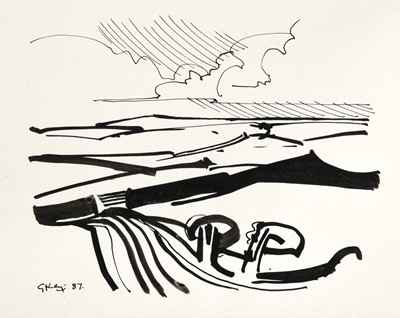 Lot 20 - Geoffrey Key (b.1941) "Clouded Landscape''...