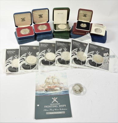 Lot 225 - 17 x Silver Proof and Bullions Coins, to...