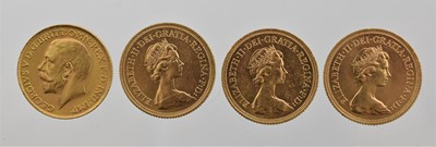 Lot 352 - 4 x Sovereigns, comprising: George V 1927SA...