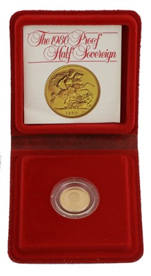 Lot 375 - Elizabeth II, Proof Half Sovereign 1980, obv....