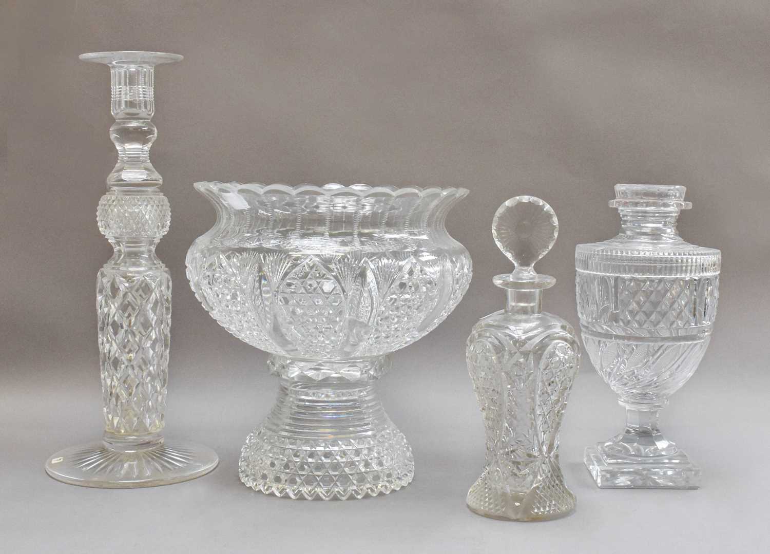 Lot 189 - Four Pieces of Cut Glass Comprising; a...