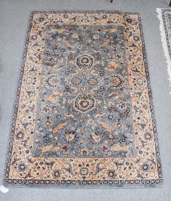 Lot 1129 - A Nain Part Silk Carpet Central Iran, 303cm by...