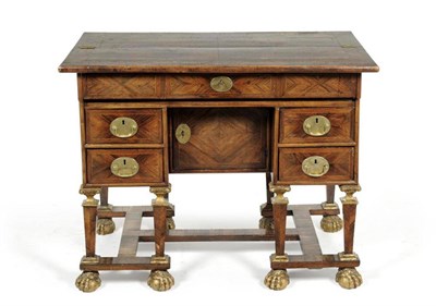 Lot 1305 - A Louis XV Style Rosewood Veneered Bureau Mazerin, the top crossbanded with boxwood stringing above