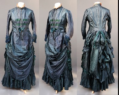 Lot 2082 - Circa 1850s Lady's Teal Silk Costume...