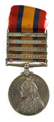 Lot 16 - A Queen's South Africa Medal, with four clasps...