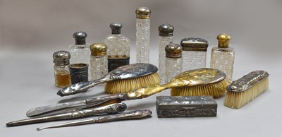 Lot 194 - A Group of Silver Gilt and Silver Backed...