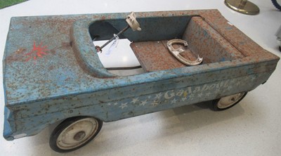 Lot 103 - ~ A Vintage TIn Plate Child's Pedal Car,...