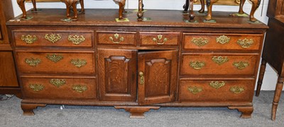 Lot 1215 - A George III Oak Dresser, 198cm by 50cm by 83cm