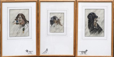 Lot 1025 - L* W* Fraser Spaniel with Mallard Signed,...