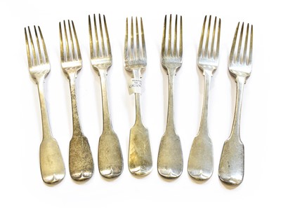 Lot 35 - A Set of Five William IV Silver Table Forks,...