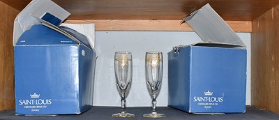 Lot 143 - A Set of 12 Saint Louis Champagne Flutes, each...