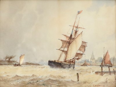 Lot 1049 - Frederick James Aldridge (1850-1933) Ships in...