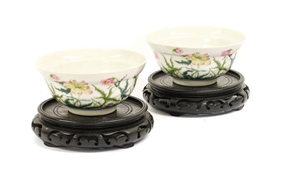 Lot 282 - A Pair of Chinese Porcelain Bowls, Yongzheng...