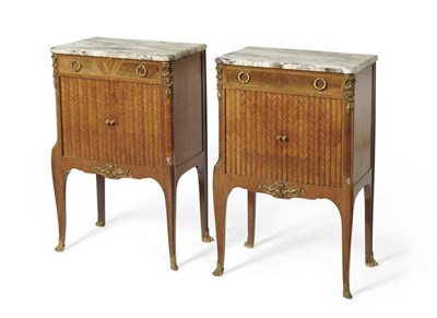 Lot 1307 - A Pair of  Louis XV/Transitional Style Mahogany, Tulipwood Crossbanded and Gilt Metal Mount...