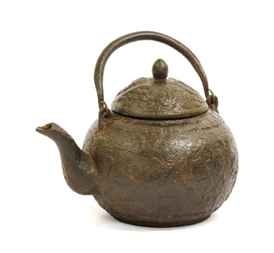 Lot 267 - A Japanese Iron Tea Kettle and Cover, 19th...