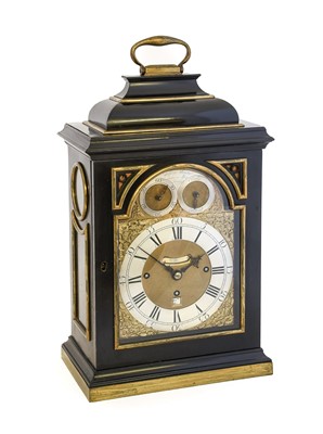 Lot 203 - An Ebony Veneered Quarter Chiming Table Clock,...