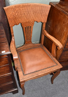 Lot 1327 - Early 20th Century Oak Armchair