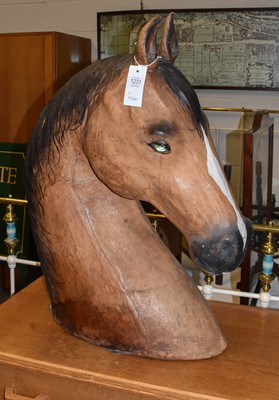 Lot 1231 - A Leather Mounted Model of a Horses Head with...