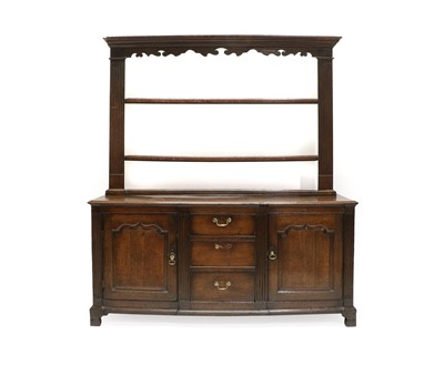 Lot 417 - A Mid 18th Century Oak Enclosed Dresser and...