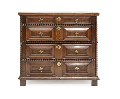 Lot 413 - An Oak Jacobean Straight Front Chest of...