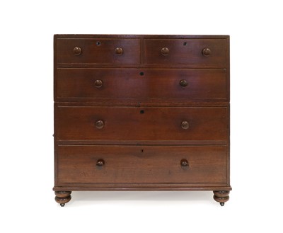 Lot 527 - An Early 19th Century Teak Campaign Chest, in...