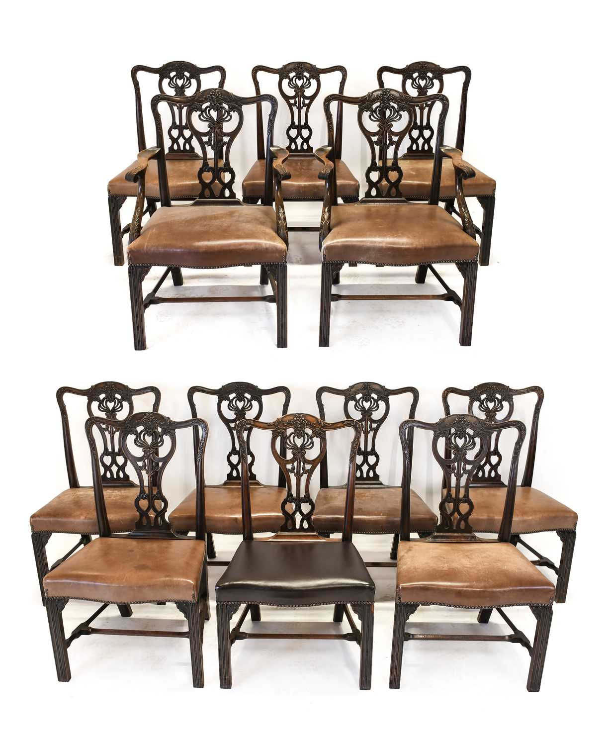 Lot 536 - A Set of Twelve (10+2) George III Style Carved...