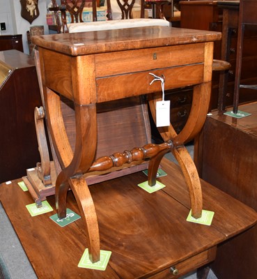 Lot 1267 - A Late 19th-Century Walnut Two-Drawer Work...