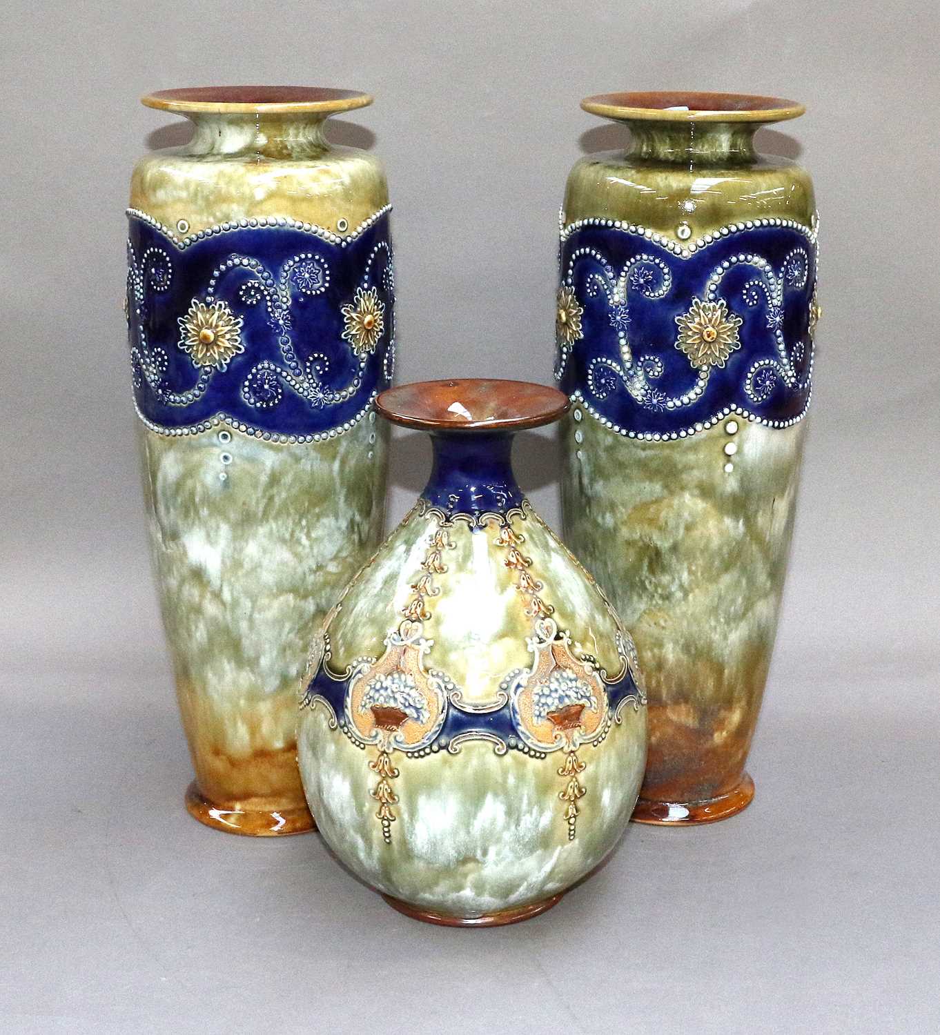 Lot 261 - A Pair of Royal Doulton Slaterware Vases of...