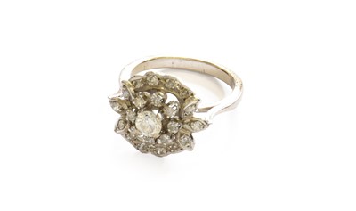 Lot 44 - A Diamond Cluster Ring, finger size M