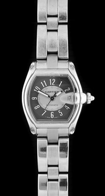 Lot 2249 - Cartier: A Stainless Steel Automatic Calendar...