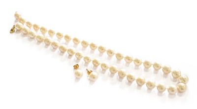 Lot 74 - A Cultured Pearl Necklace, length 46.5cm and A...