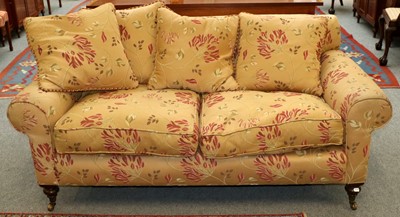 Lot 1457 - A Two-Seater Settee, with floral decorated...