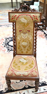 Lot 1279 - A Victorian Embroidered Prie Dieu Chair