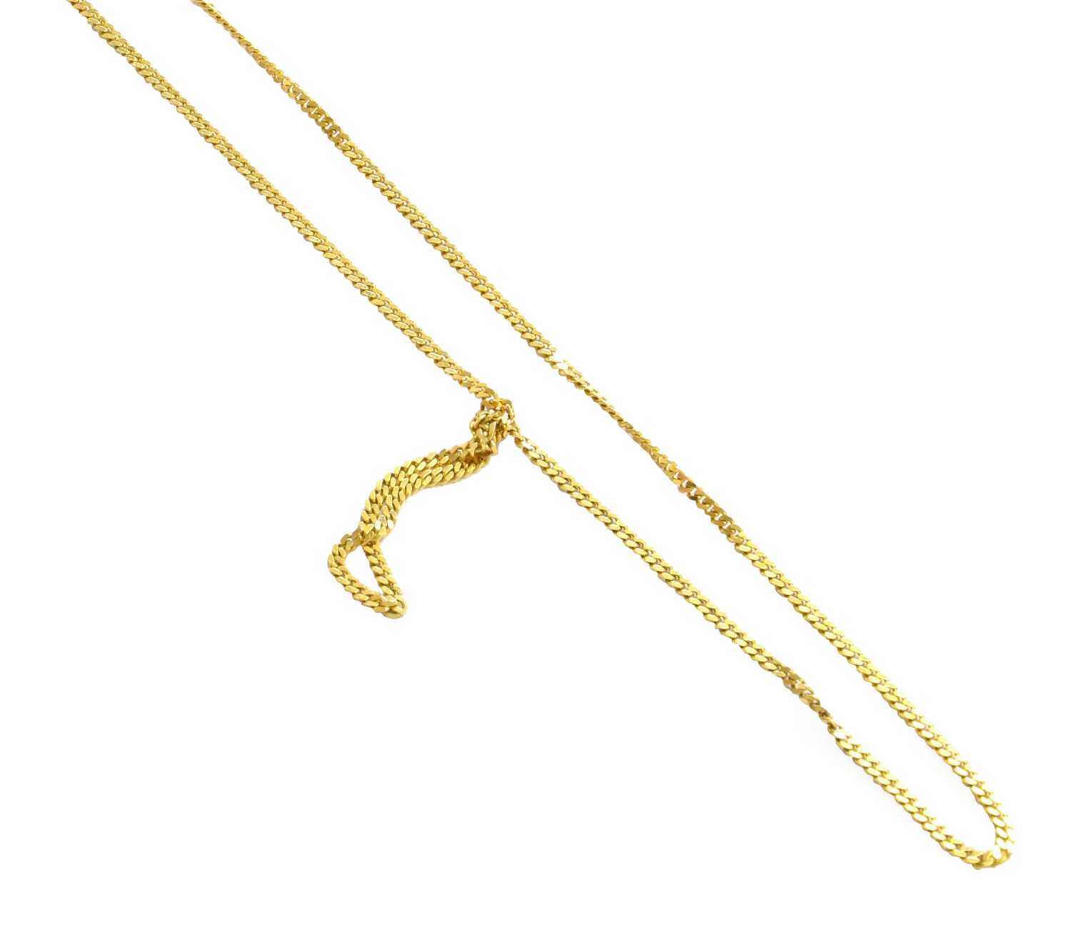 Lot 13 - An 18 Carat Gold Flat Curb Link Necklace,...