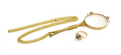 Lot 18 - A 9 Carat Gold Chain, length 60cm; A Split...