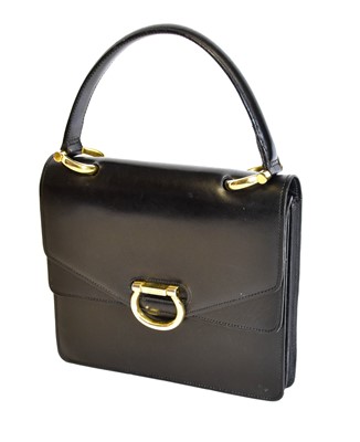 Lot 5004 - Celine Black Leather Handbag Circa 1990, with...