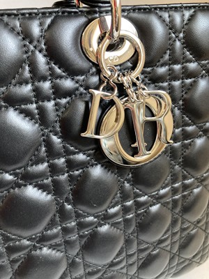Lot 5021 - Christian Dior Black Leather Quilted 'Lady...