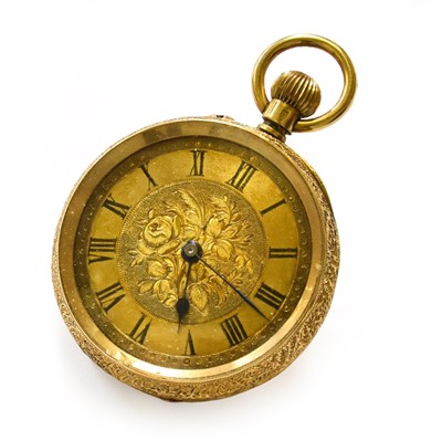 Lot 4 - A Lady's 18 Carat Gold Fob Watch, circa 1900,...