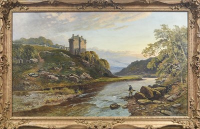 Lot 1072 - John Syer (1815-1885) Angler before a Scottish...