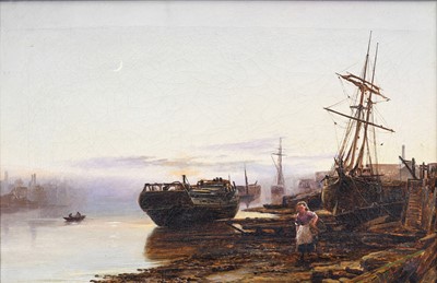 Lot 1116 - Robert Jobling (1841-1923) Fisherwoman on the...